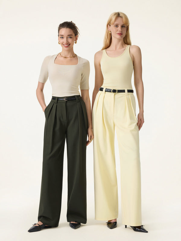 OGLmove 4-Way Stretch Drapey Mid Rise Wide Leg Work Pant