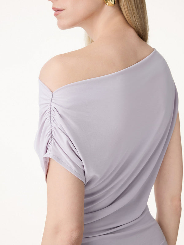 OGLmove Cool-Touch Asymmetrical Ruched Shoulder Top