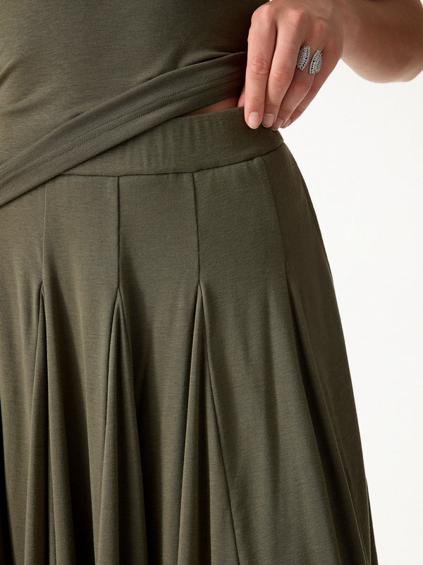 OGLmove CoolTouch Godet Hem Knee-Length Flare Skirt