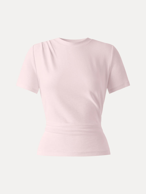 OGLmove Cotton Viscose Round Neck Tucked Summer Tee