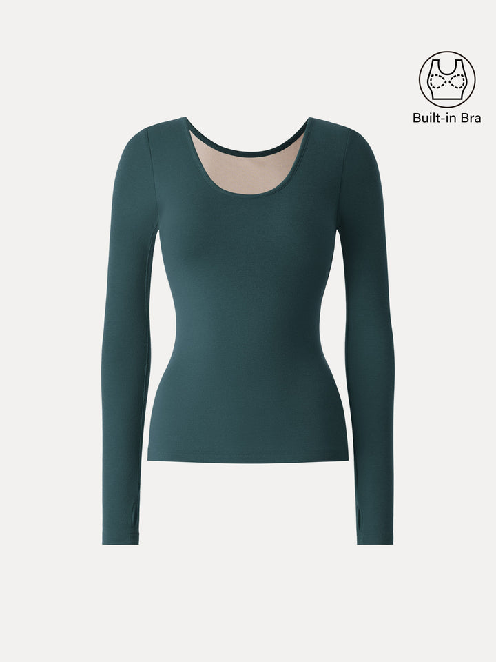 Lyocell Cashmere Scoop Neck Thumbhole Brami Calactic Stream XS