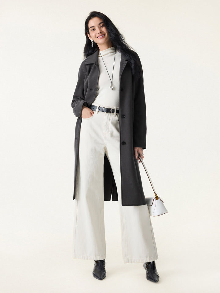 Fuzzluxe Button Front Collared Coat