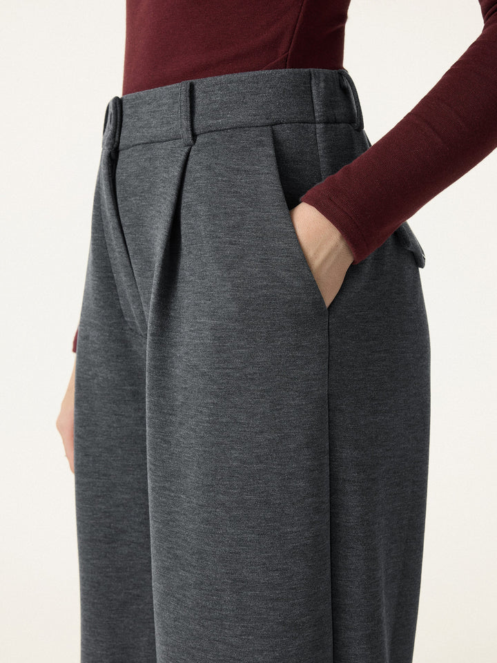 Cozy Warm High Rise Tapered Utility Pants with Pockets