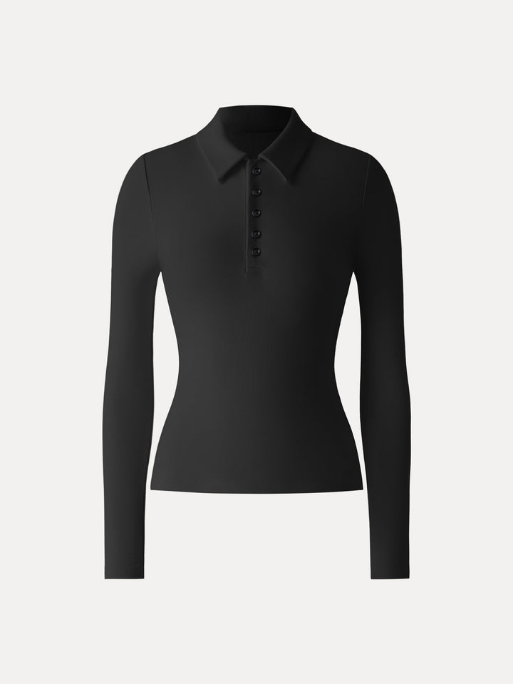 ProWarm Polo Neck Long Sleeve Top Black XS