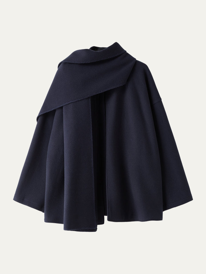 Mock Neck Crop Top & Mermaid Maxi Skirt & Scarf Jacket Jacket Black Navy