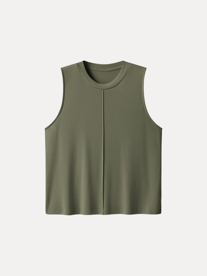 Sandwashed Crewneck Side Slit Relaxed Tank