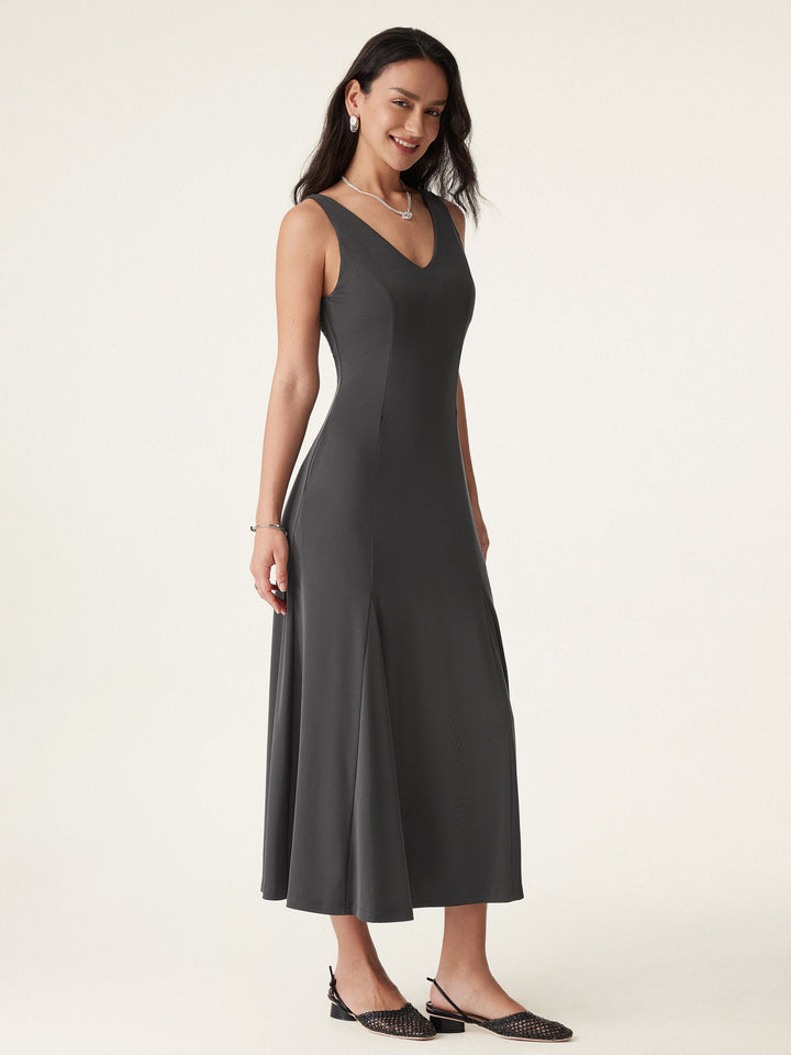 V-neck Fit-and-flare Midi Brami Dress