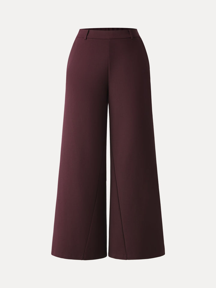 Mid Rise Wide Leg Pull-on Pants with Pockets