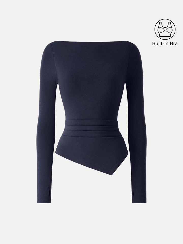 ProWarm Boatneck Side Tucks Asymmetrical Brami Midnight Navy XS