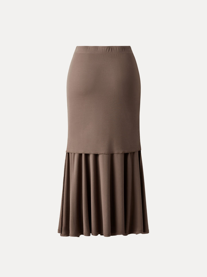 Classic Side Ruched Mermaid Maxi Skirt