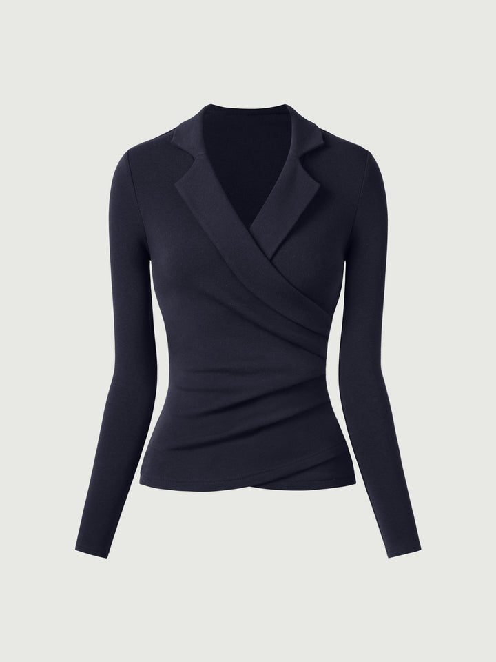 Collared Surplice Top