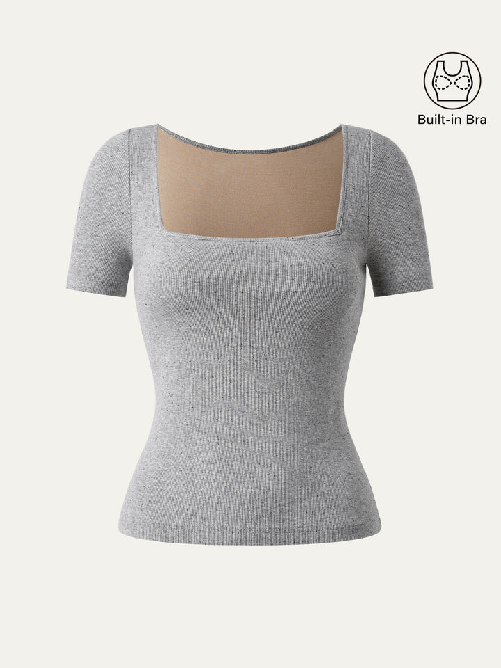 Square Neck Short Sleeve Cotton New Airy Brami