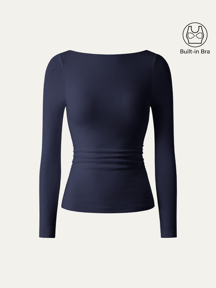 Open-Back Brami Top Midnight Navy XS