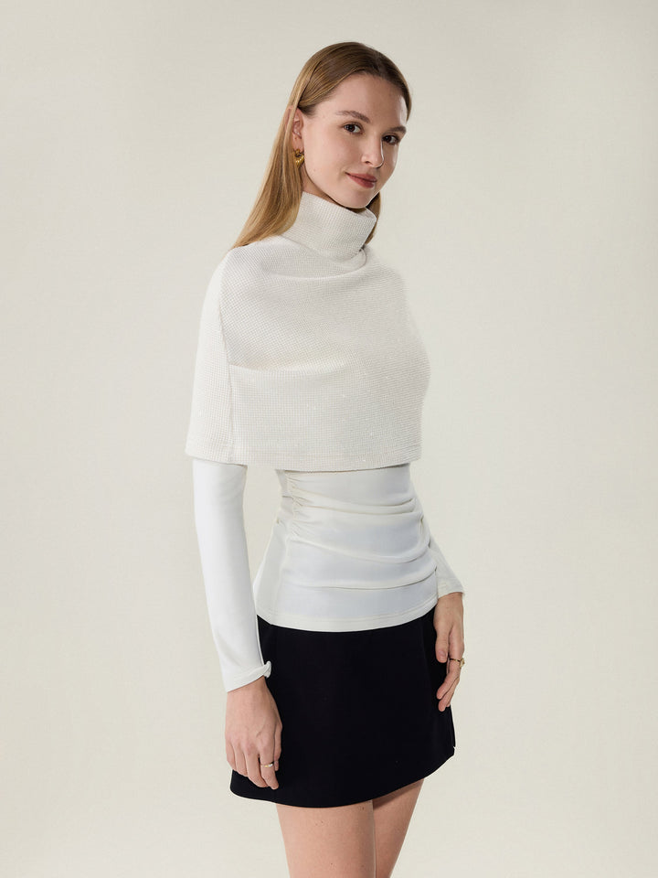 Shimmering Turtleneck Cap with Boatneck Brami