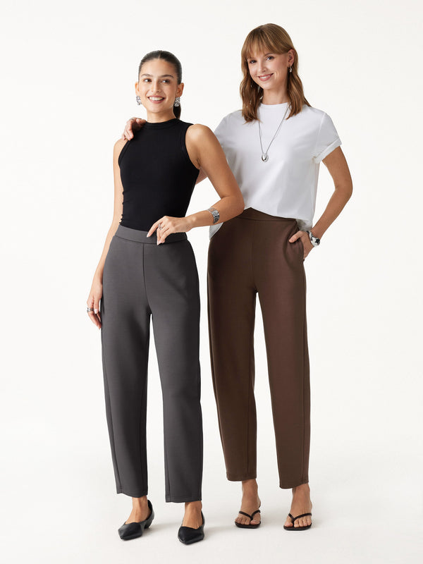 OGLmove TravelEase High-Rise Ankled Barrel Pants with Pockets