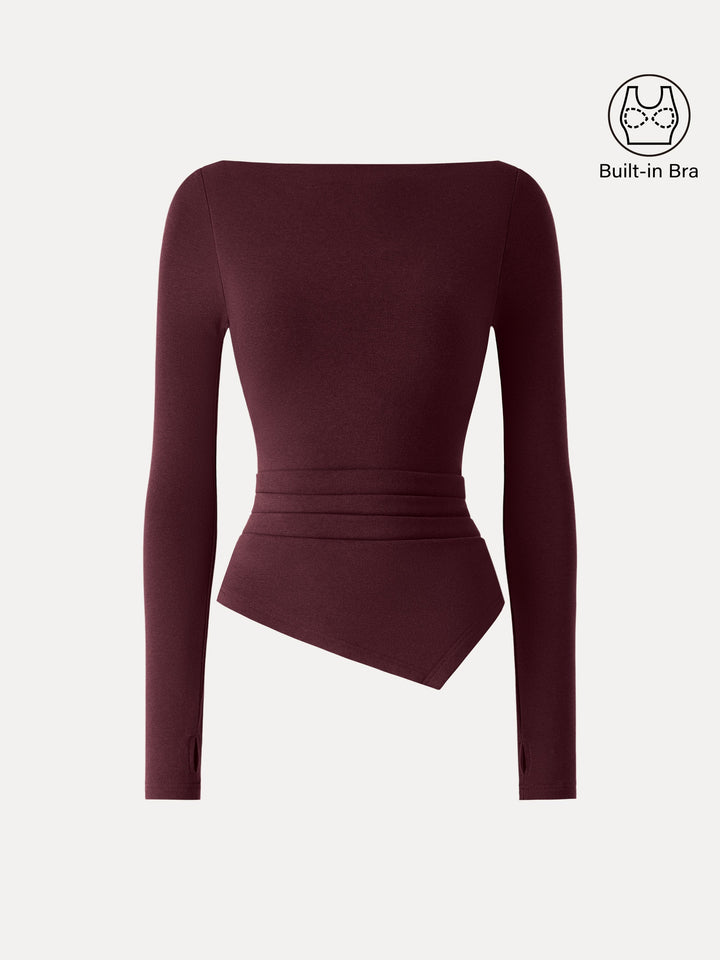 ProWarm Boatneck Side Tucks Asymmetrical Brami Ruby XS