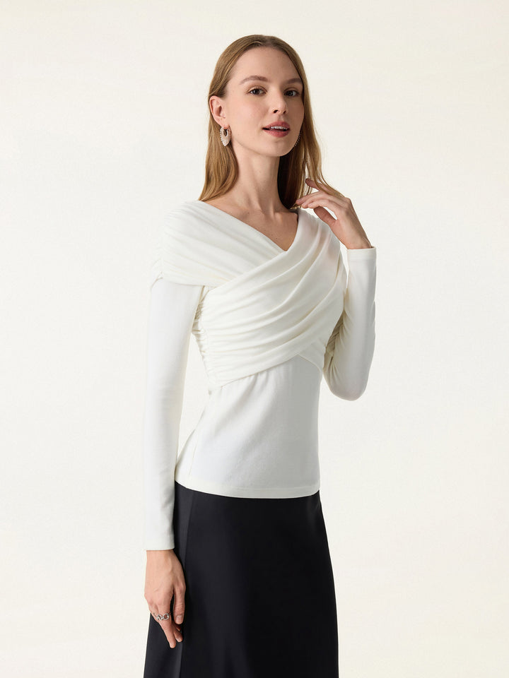 Ruched V-Neck Surplice Brami