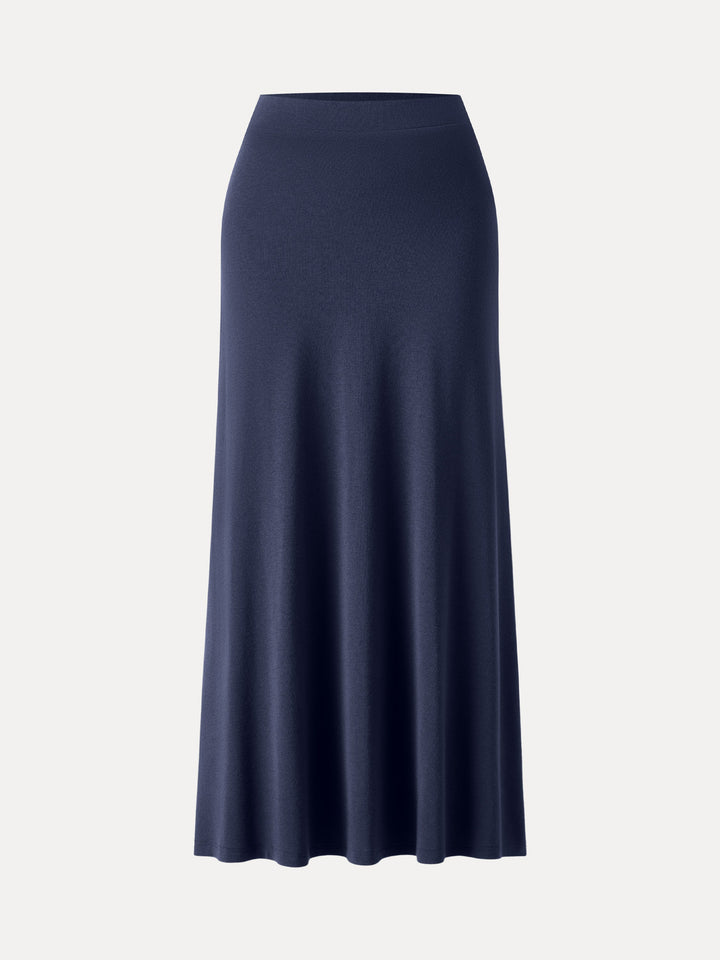 Light Warm Pull-on Circle Flared Maxi Skirt Indigo XS
