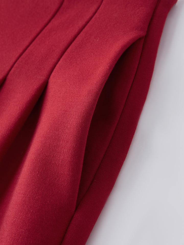 Statement Frog Button High Rise Wide Leg Pants with Pockets