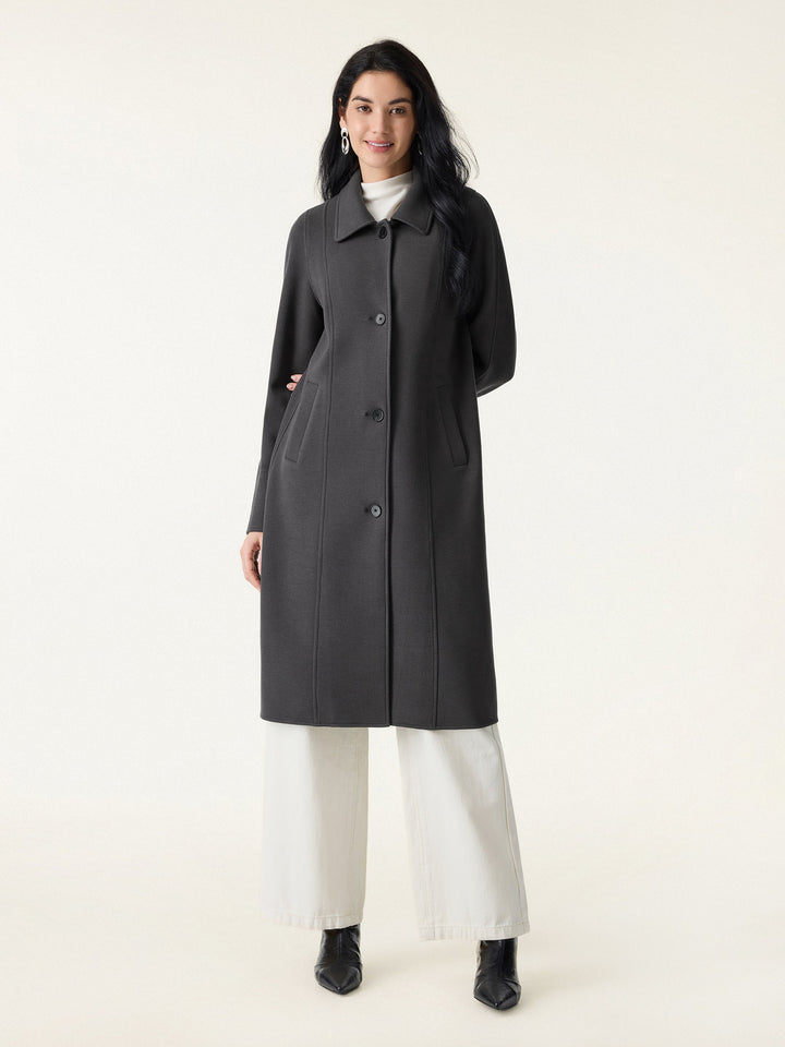 Fuzzluxe Button Front Collared Coat