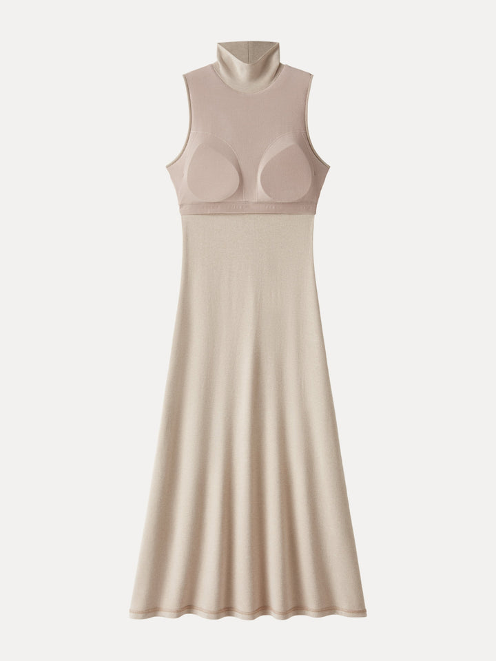 ProWarm Turtleneck Sleeveless Brami Dress with Cardigan