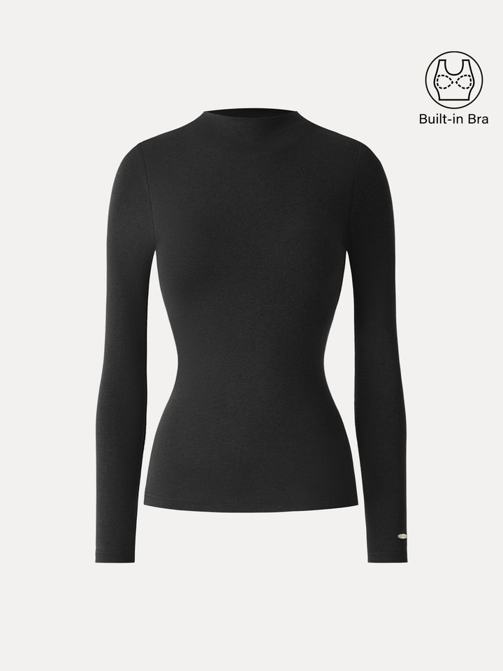 LiteWarm Mockneck Long Sleeve Brami Black XS