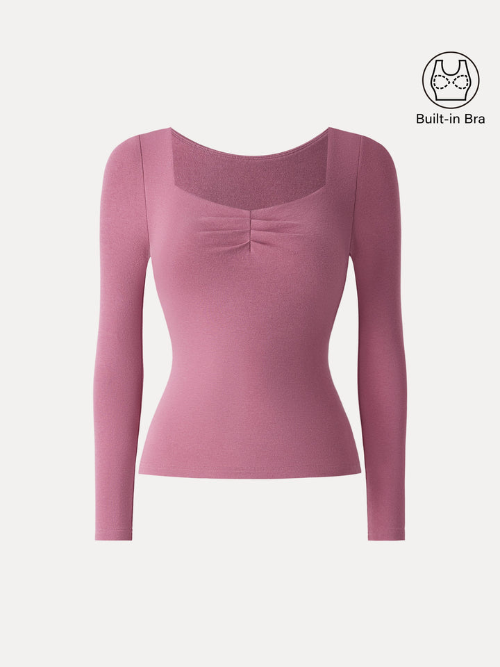 Light Warm Diamond Neck Tucked Brami Top