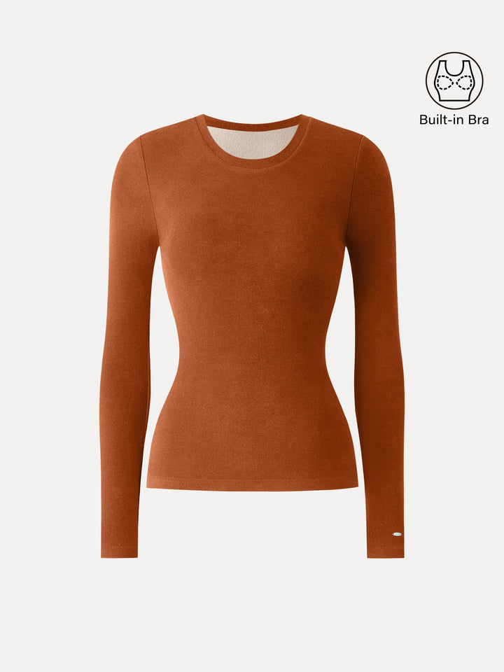 MaxWarm Crewneck Long Sleeve Brami Red Orange XS
