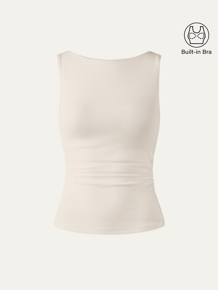 Beige Tonal Co-ord Capsule Open Back Tank XS