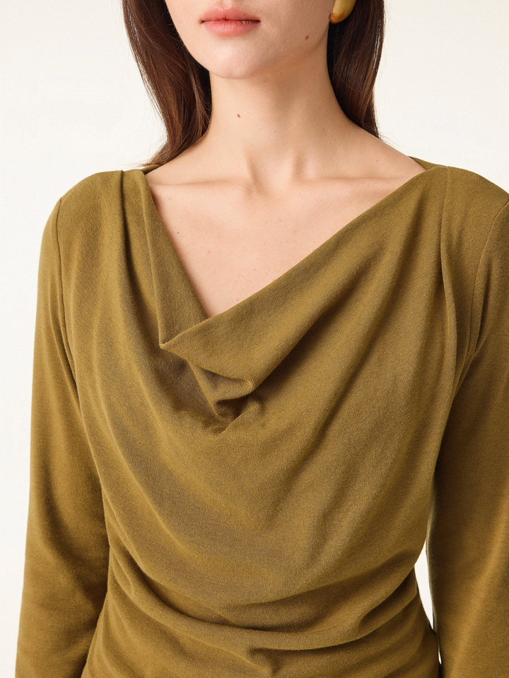 Effortless Cowl Neck Long Sleeve Top