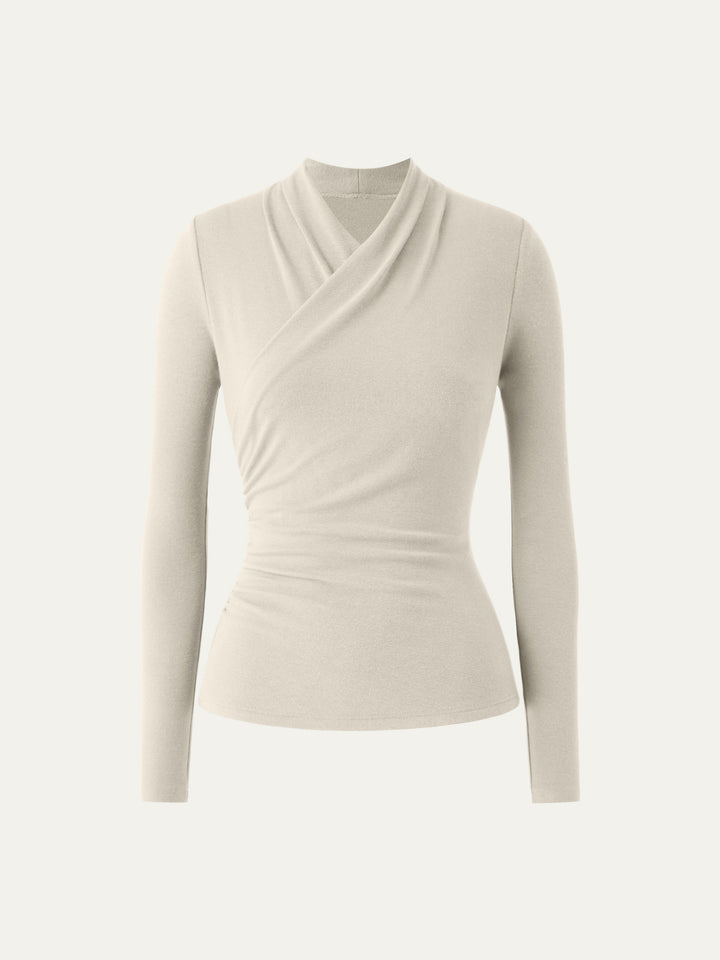 Surplice Long Sleeve Top Misty Mist XS