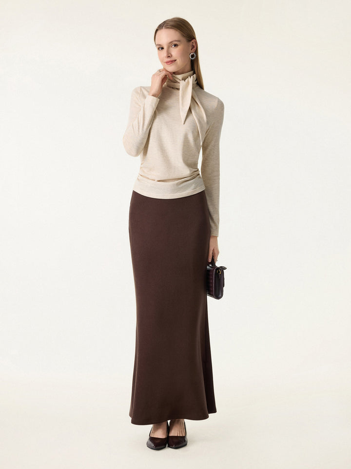 Ruched Long Sleeve Brami with Scarf