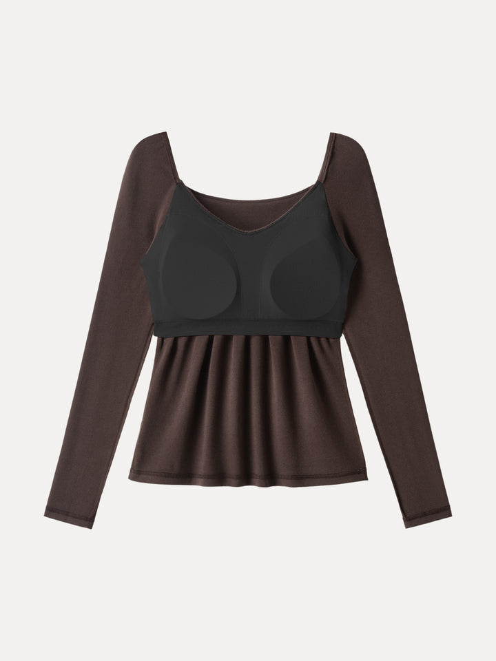 ProWarm Ruched Scoop Neck Long Sleeve Brami