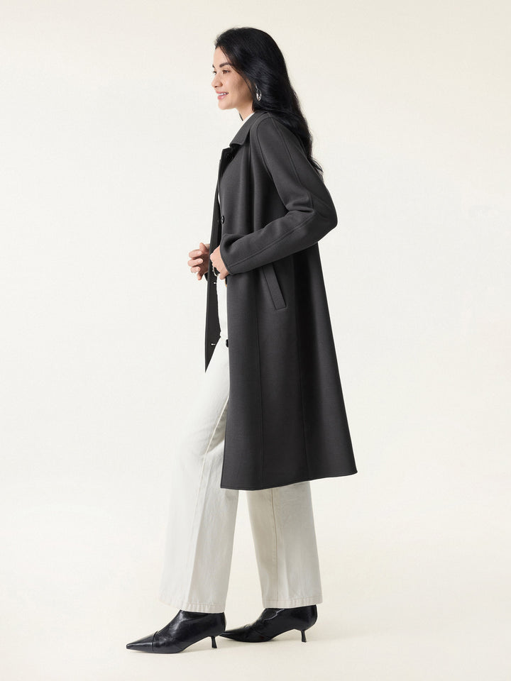 Fuzzluxe Button Front Collared Coat