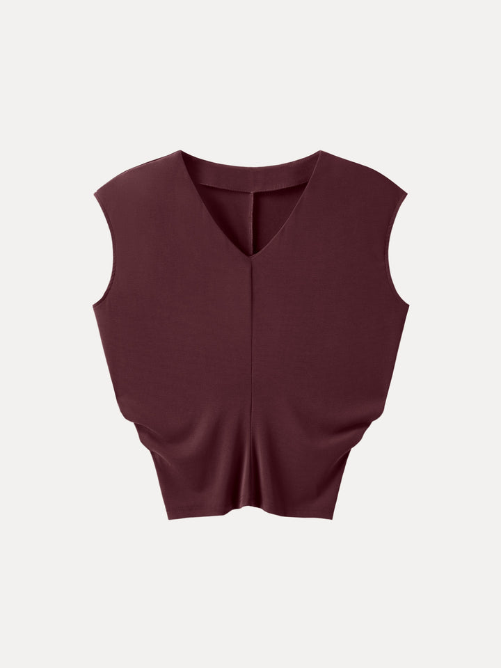 Sandwashed Crewneck Cap Sleeve Top