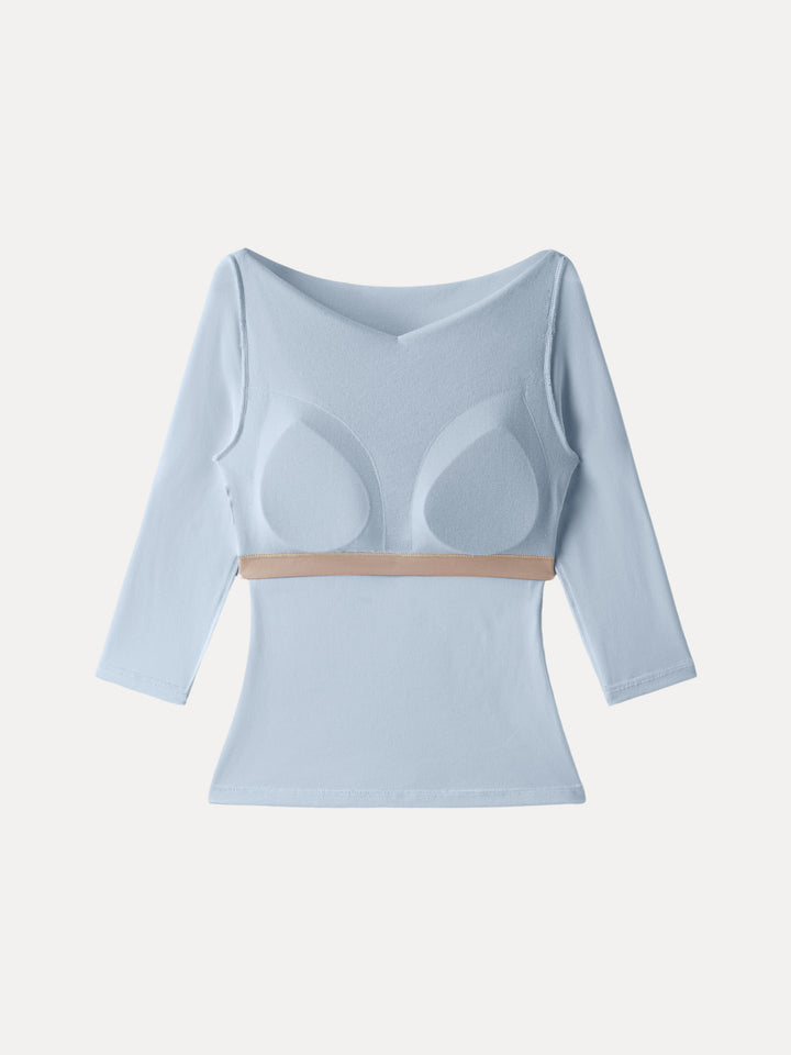 Light Warm Flapped Boatneck 3/4 Sleeve Brami