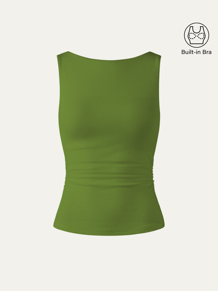 Elastic Open Back Brami Tank Peridot XS