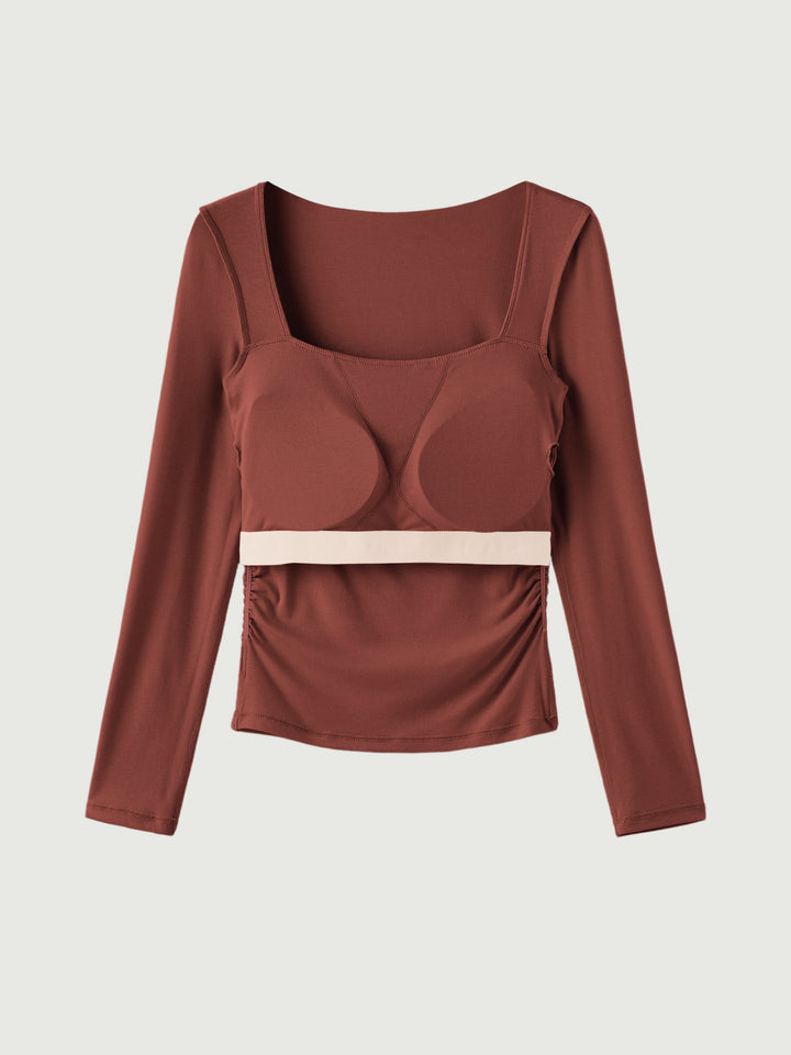 Square Neck Ruched Brami Top