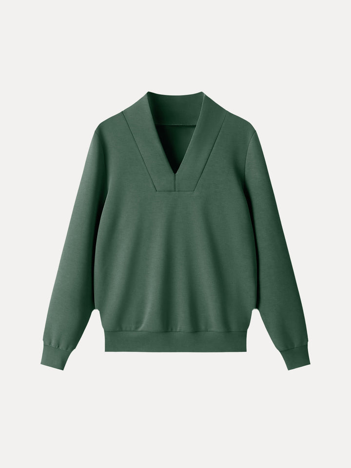 Essential V-Neck Long Sleeve Pullover Top