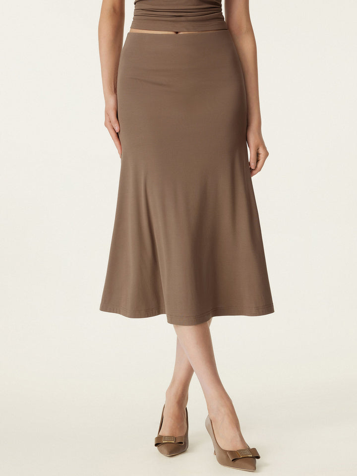 2Pcs Set Open-Back Brami Tank & Breezy Pull-on Midi Skirt