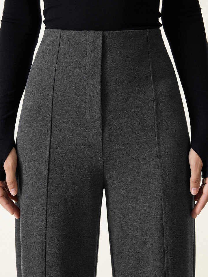 Stretch Ponte High Rise Straight Leg Pants with Pockets