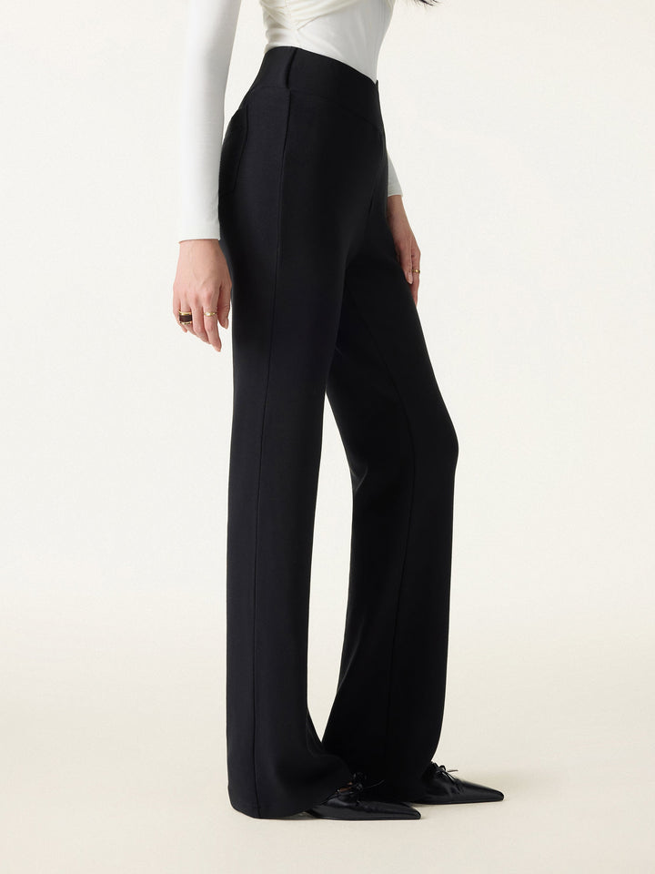 Cozy Warm V-Waistband Flared Leg Pull-On Pants