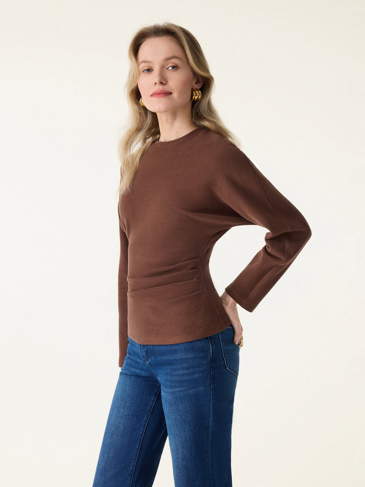 MaxWarm Crewneck Tucked Waist Batwing Sleeve Top
