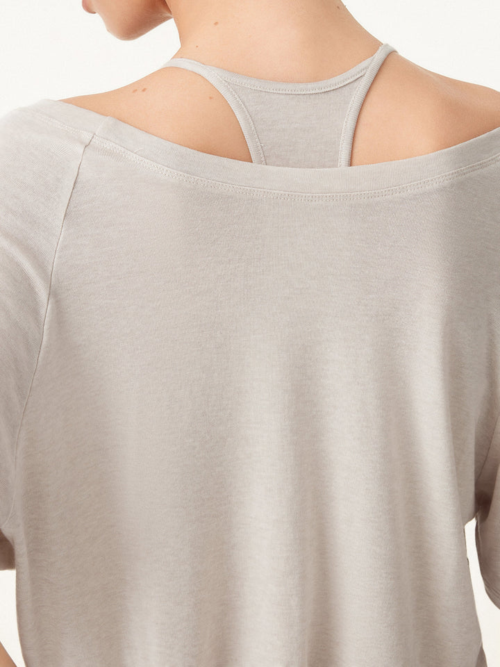 Lyocell Wool Boatneck 2-in-1 Brami Top