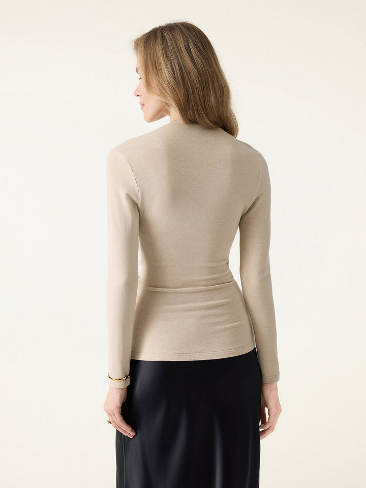 LiteWarm Cowl Neck Ruched Waist Top