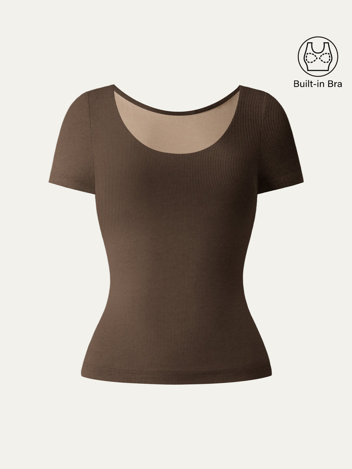 Scoop Neck Short Sleeve Cotton New Airy Brami