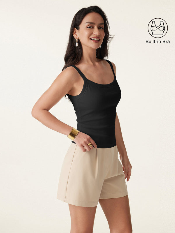 OGLmove 2Pcs Set Low Back Bra Tank & Mid Rise Straight Leg Pants