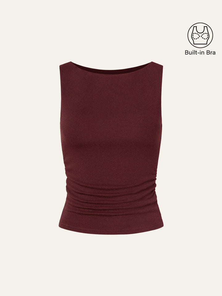 Boat Neck Brami Tank Top Ruby 2XL