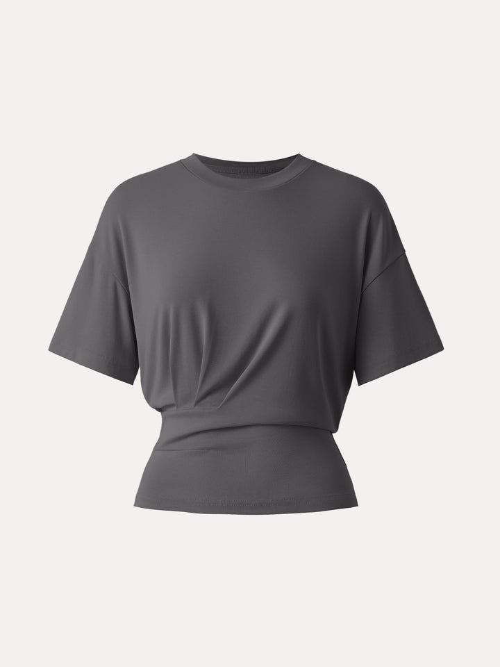 Sandwashed Crewneck Short Sleeve Tucked Tee Shadow XS