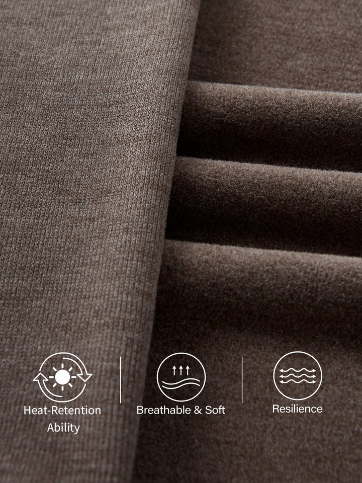 2Pcs Set Brushed Warm V-neck Vest & Regular High Rise Pintuck Straight Pull-on Pants